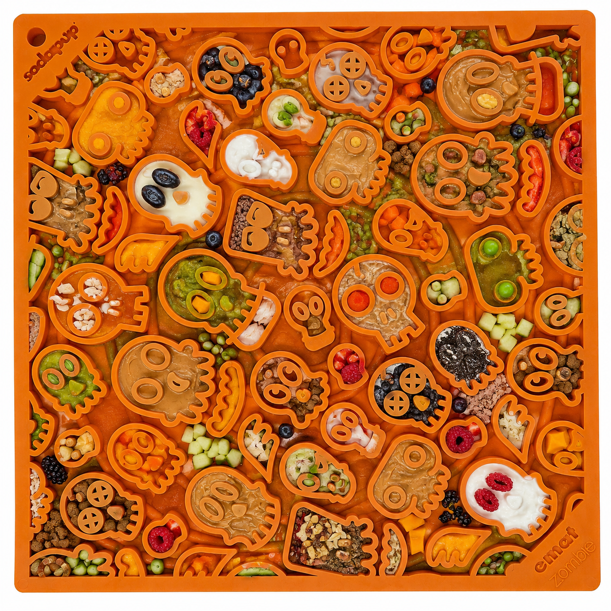 Zombie eMat - Enrichment Lick Mat for Dogs and Cats | Halloween Skull Design | SodaPup by SodaPup/True Dogs, LLC