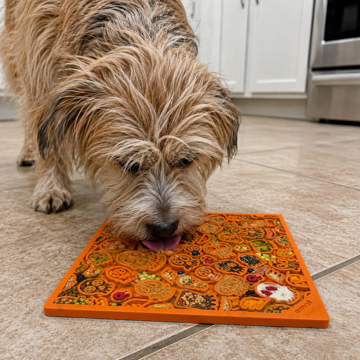 Zombie eMat - Enrichment Lick Mat for Dogs and Cats | Halloween Skull Design | SodaPup by SodaPup/True Dogs, LLC