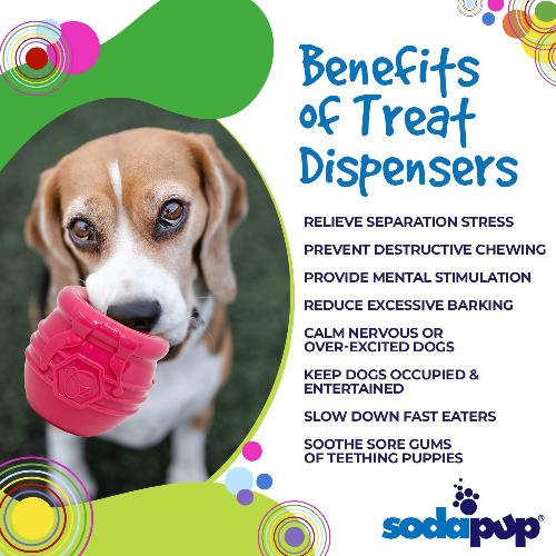 Honey Pot Dog eCup Treat Dispenser | Durable PUP-X Rubber Enrichment Toy | USA Made by SodaPup/True Dogs, LLC