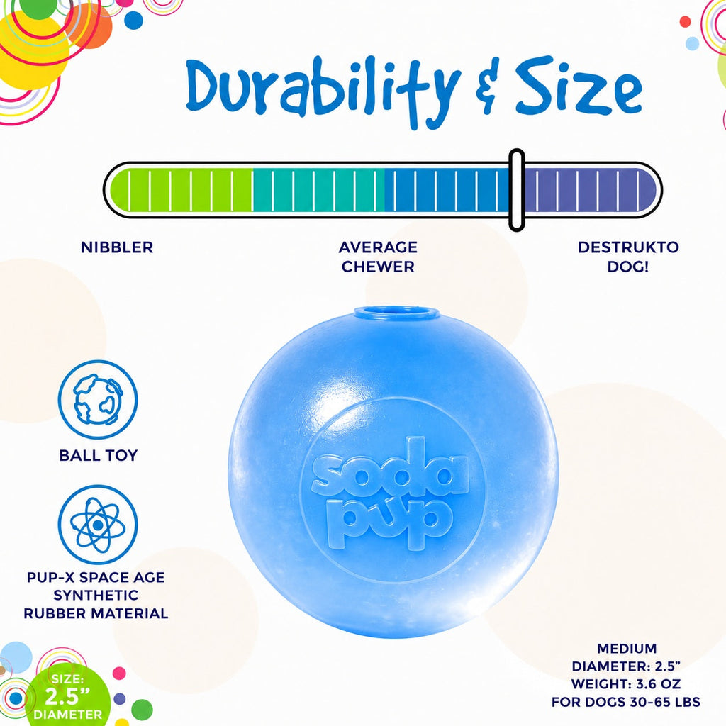 Strobe Ball Light-Up Dog Toy - Durable Floating Chew Ball | Made in USA by SodaPup/True Dogs, LLC