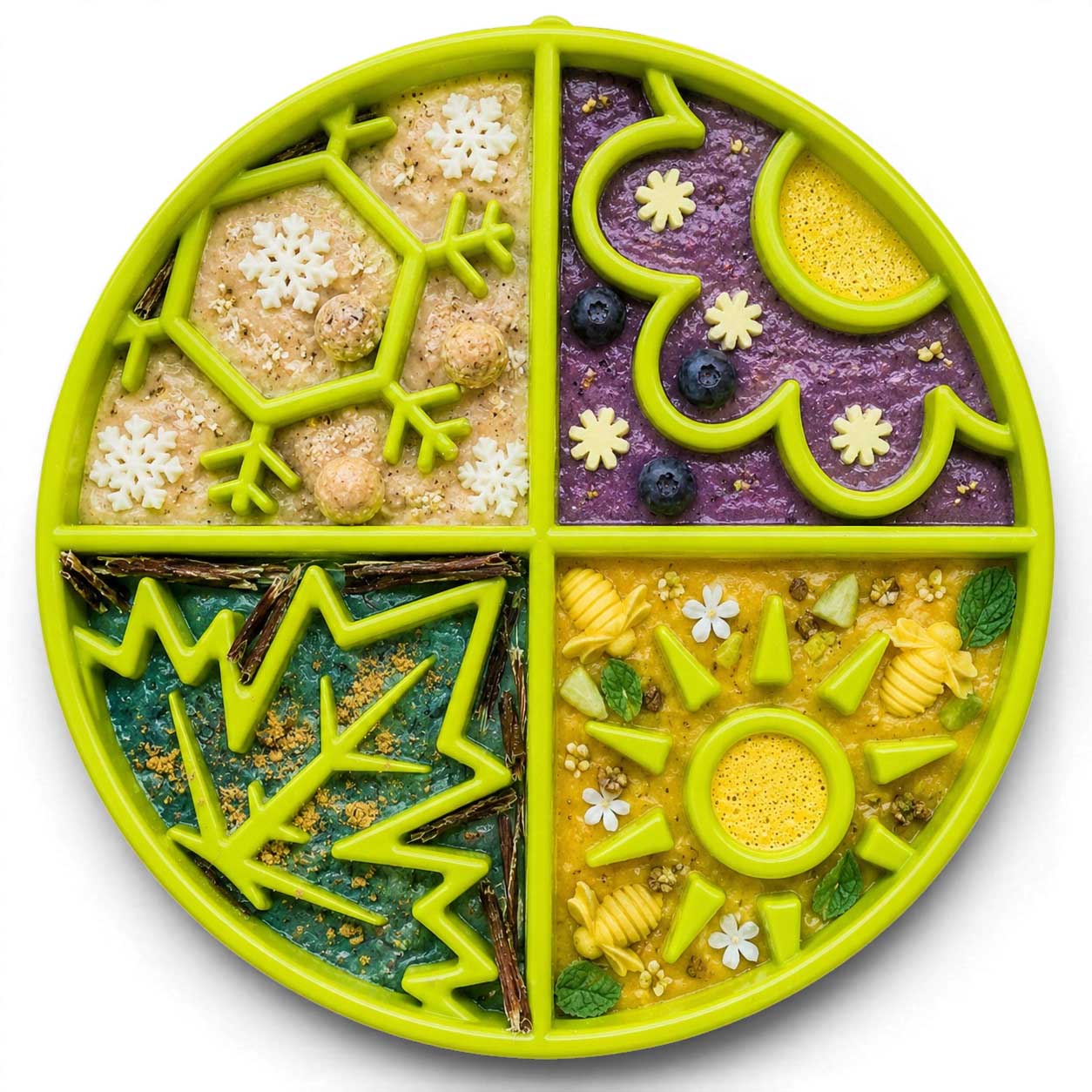 Four Seasons eTray - Shallow Slow Feeder Dog Bowl for Enrichment | USA Made by SodaPup/True Dogs, LLC