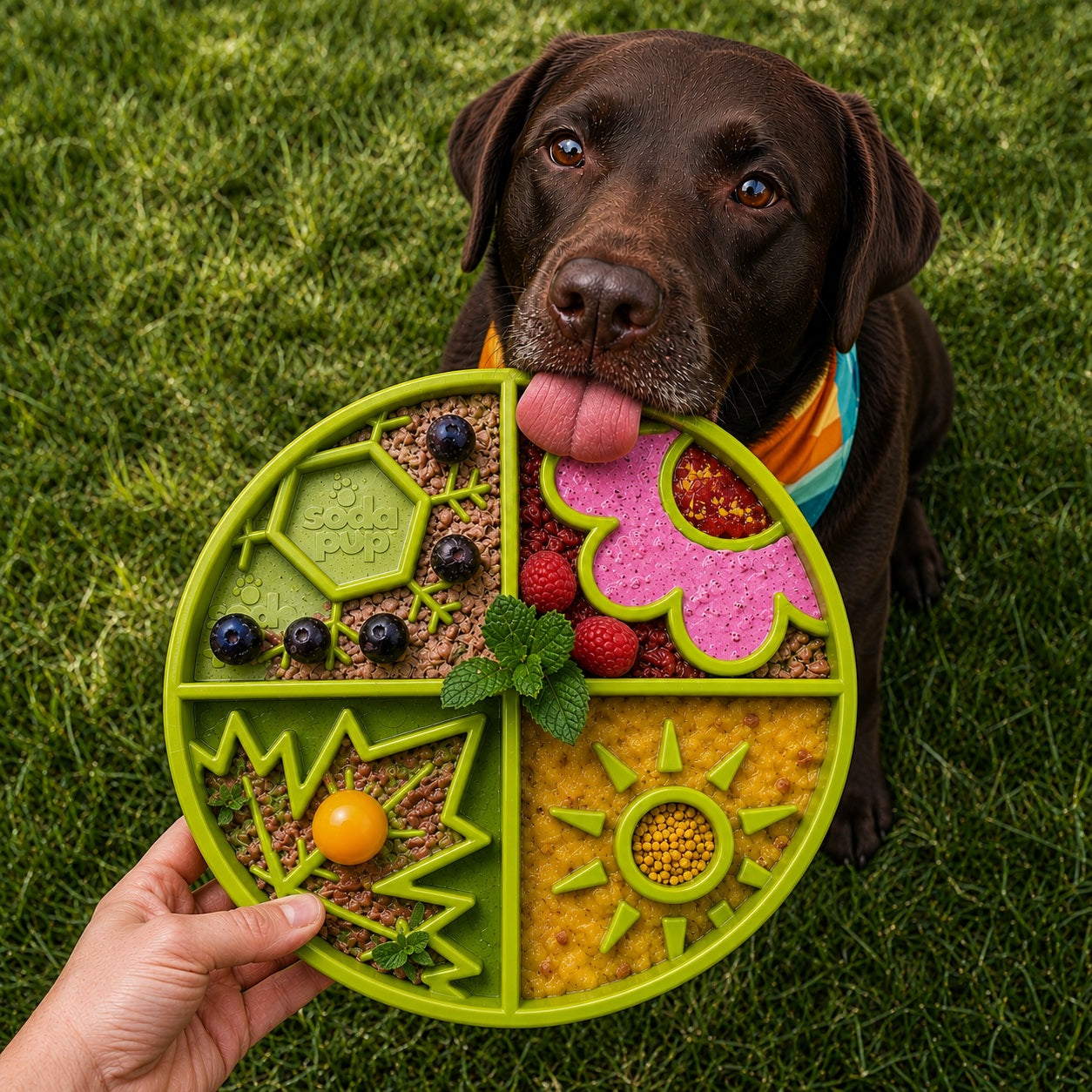 Four Seasons eTray - Shallow Slow Feeder Dog Bowl for Enrichment | USA Made by SodaPup/True Dogs, LLC