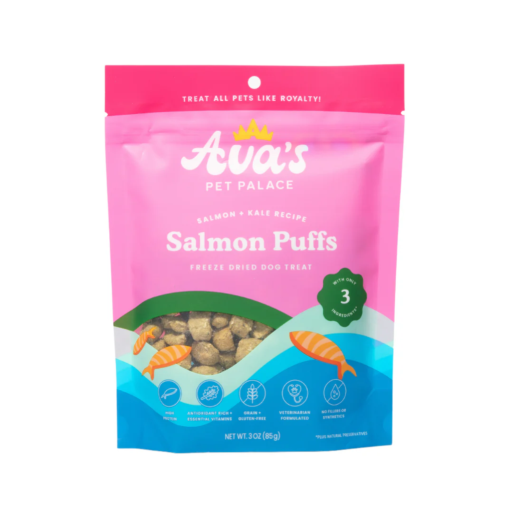 Ava's Pet Palace Freeze Dried Dog Treats - Salmon Puffs (3 oz) by American Pet Supplies