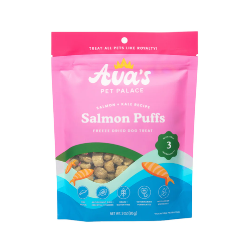 Ava's Pet Palace Freeze Dried Dog Treats - Salmon Puffs (3 oz) by American Pet Supplies