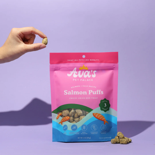 Ava's Pet Palace Freeze Dried Dog Treats - Salmon Puffs (3 oz) by American Pet Supplies