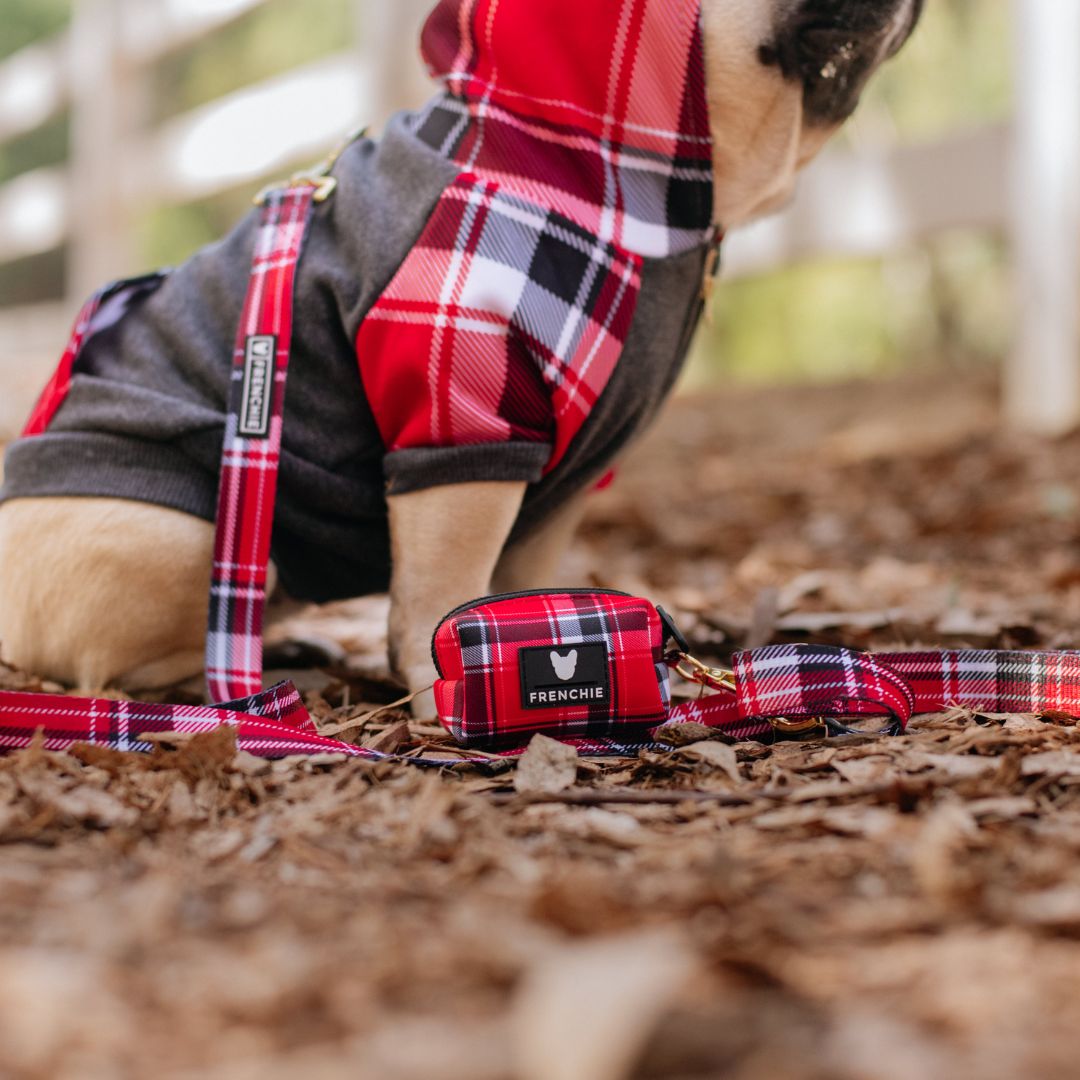 Frenchie Dog Hoodie - Scarlet Plaid by Frenchie Bulldog