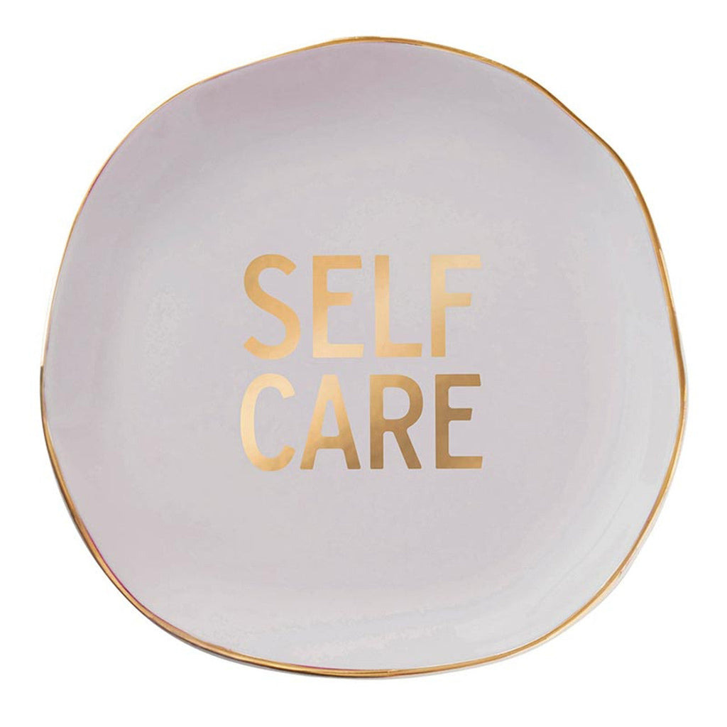 Self Care Ceramic Tray in Gray with Makeup Sponge | Cosmetic Giftable Beauty Tools Set by The Bullish Store