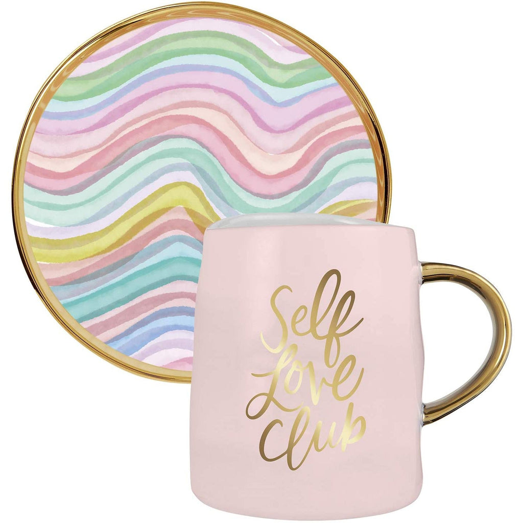 Self Love Club Artisanal Mug and Saucer Set by The Bullish Store