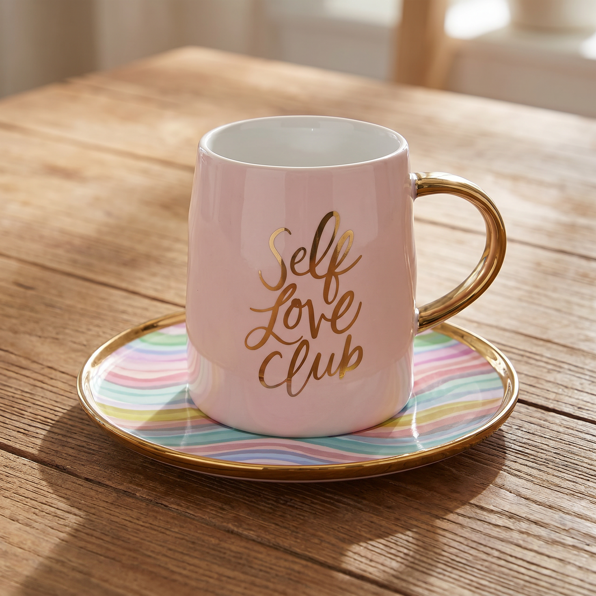 Self Love Club Artisanal Mug and Saucer Set by The Bullish Store