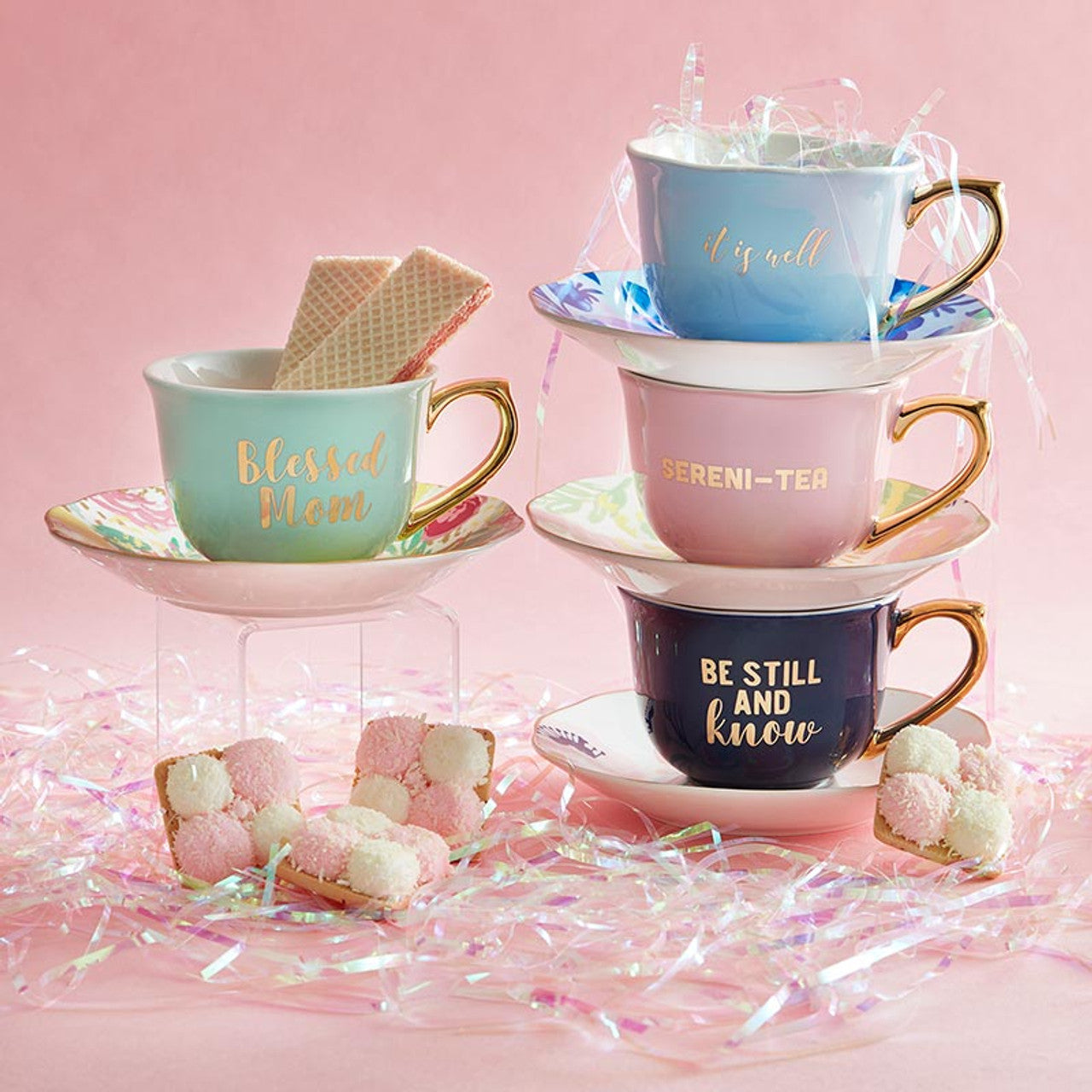 Sereni-tea Tea Cup & Saucer Set | Drinkware Gift Set For Her by The Bullish Store