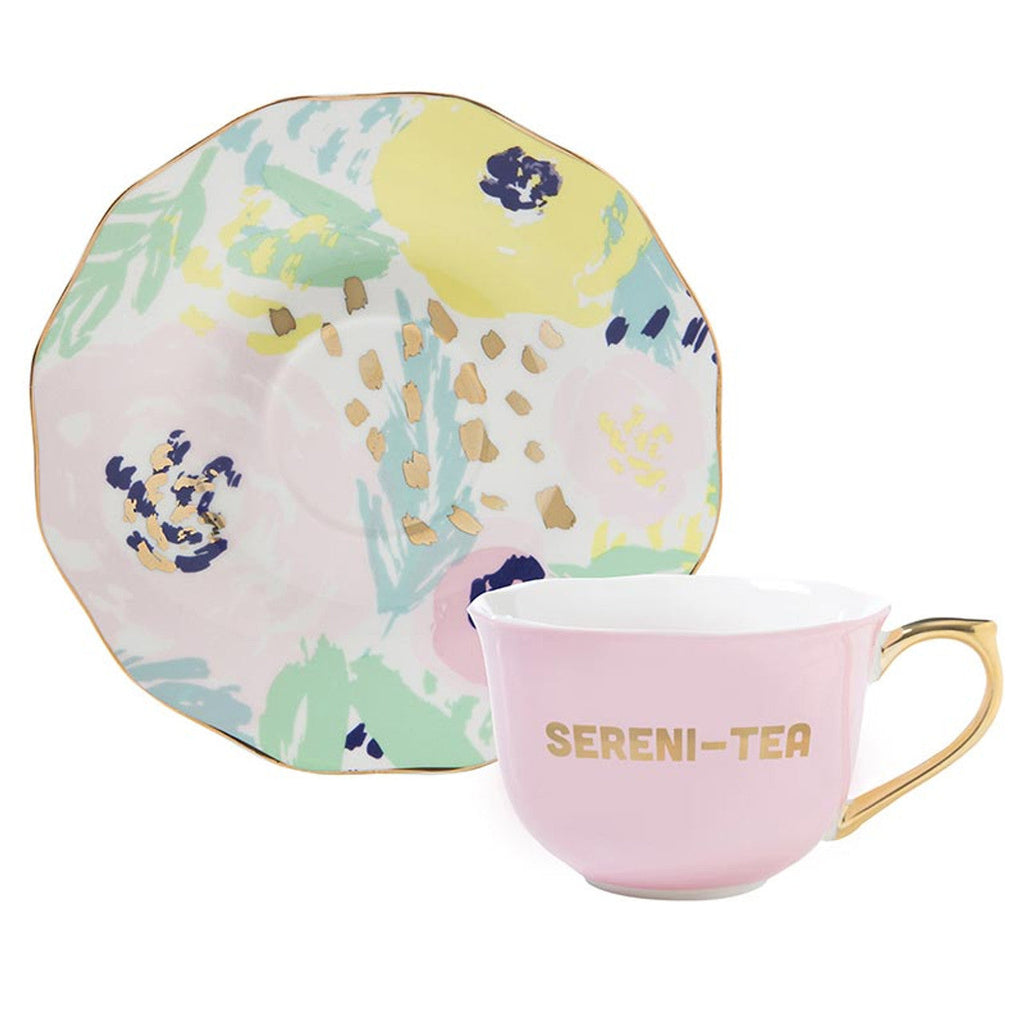 Sereni-tea Tea Cup & Saucer Set | Drinkware Gift Set For Her by The Bullish Store