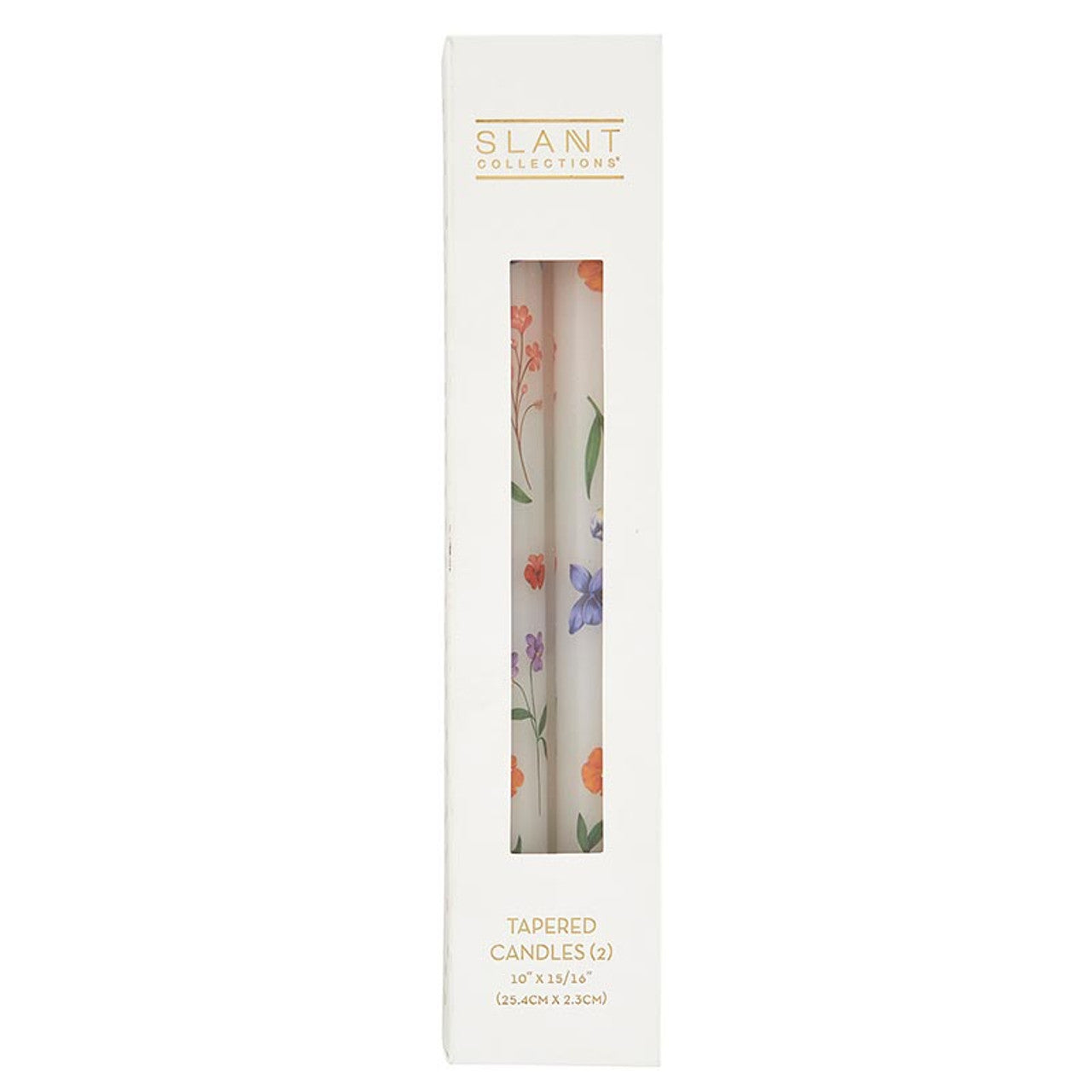 Set of 2 Boho Flowers Tapered Candle | Aesthetic Unscented Table Decor Floral Candle Sticks by The Bullish Store
