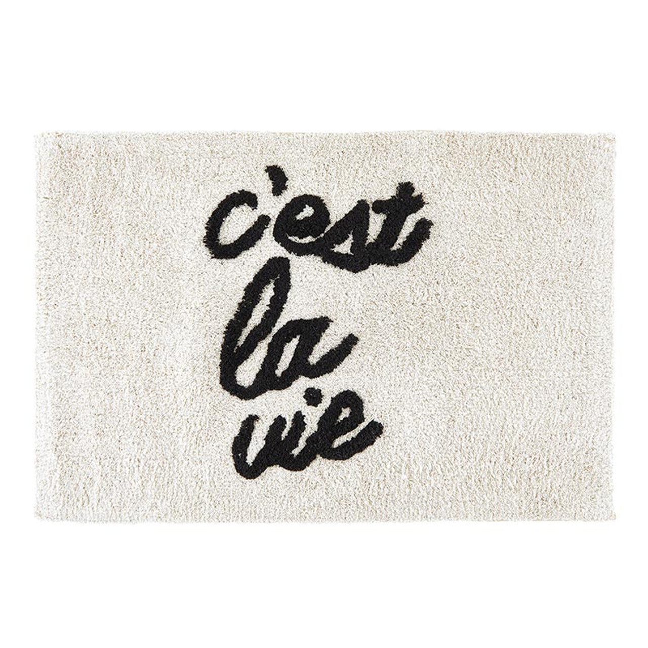 C'est la Vie Bath Mat | Soft Bathroom Rug | 20" x 30" by The Bullish Store