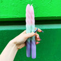 Set of 2 Pastel Taper Candle in Pink Mint Purple | Aesthetic Spiral Ombre Unscented Dinner Candlesticks | Gift for Her by The Bullish Store