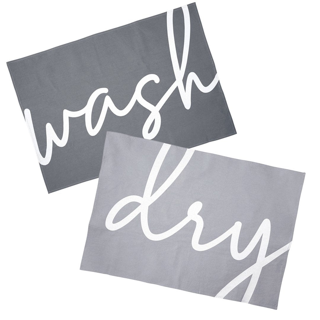 Set of 2 Wash Dry Boxed Tea Towels | Flour Sack Cotton | Gift for Her Gift for Him by The Bullish Store