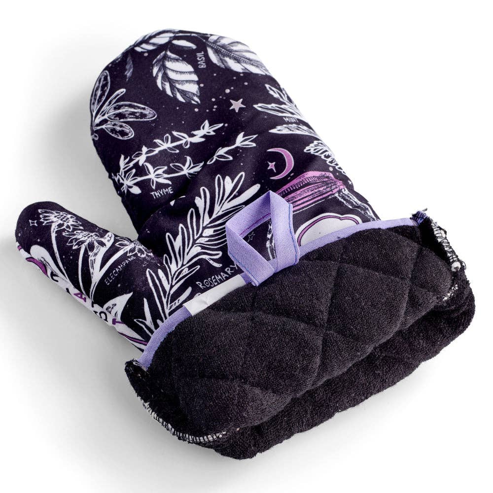 Set of 2 "Witch, I AM The Secret Ingredient" Oven Mitt | Pot Holders Hanging Oven Gloves Set by The Bullish Store