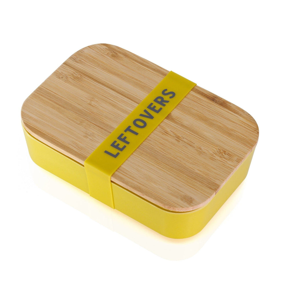 Set of 3 Leftovers Bamboo Lunch Box in Vivid Yellow | Eco-Friendly and Sustainable | 7.5" x 5" x 2" by The Bullish Store