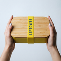 Set of 3 Leftovers Bamboo Lunch Box in Vivid Yellow | Eco-Friendly and Sustainable | 7.5" x 5" x 2" by The Bullish Store