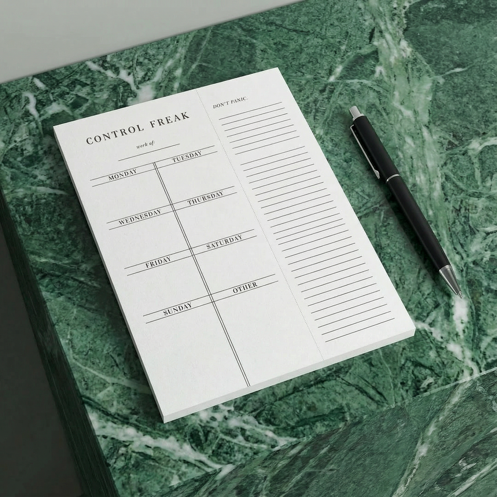 Set of 4 Copy of Control Freak Weekly List Notepad | 8.5" x 11" Desk Planner by The Bullish Store