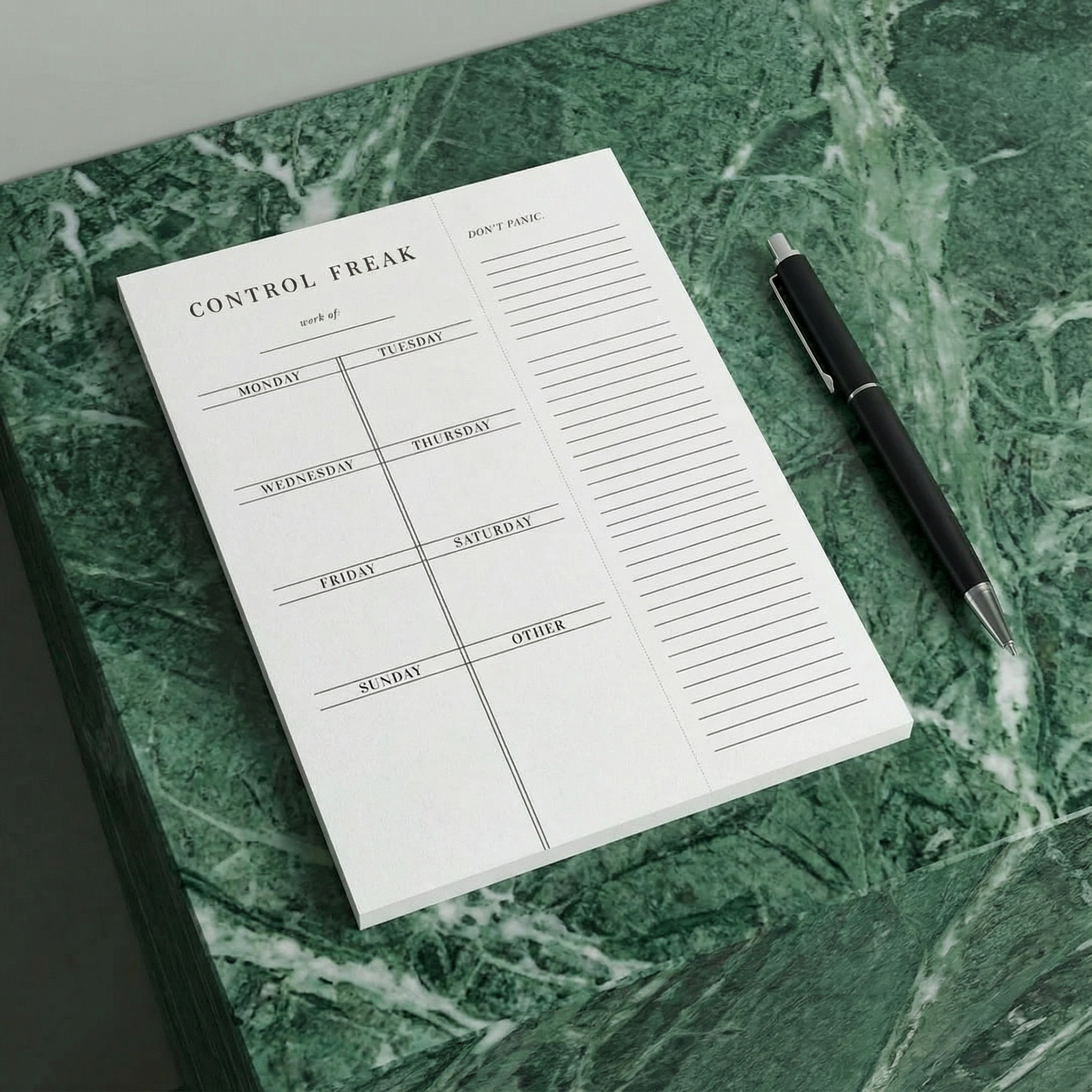 Set of 4 Copy of Control Freak Weekly List Notepad | 8.5" x 11" Desk Planner by The Bullish Store