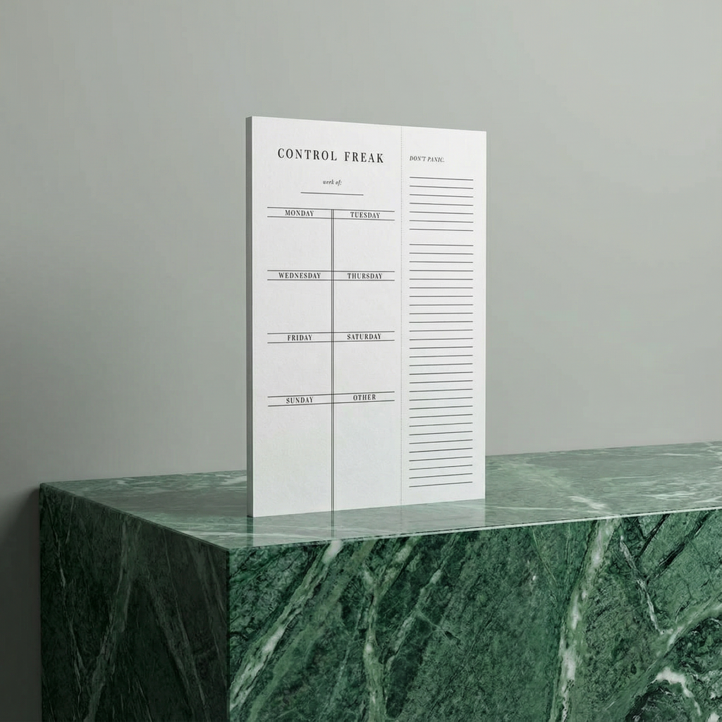 Set of 4 Copy of Control Freak Weekly List Notepad | 8.5" x 11" Desk Planner by The Bullish Store