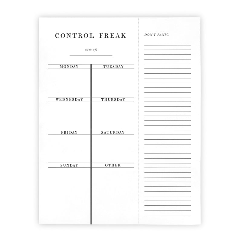 Set of 4 Copy of Control Freak Weekly List Notepad | 8.5" x 11" Desk Planner by The Bullish Store