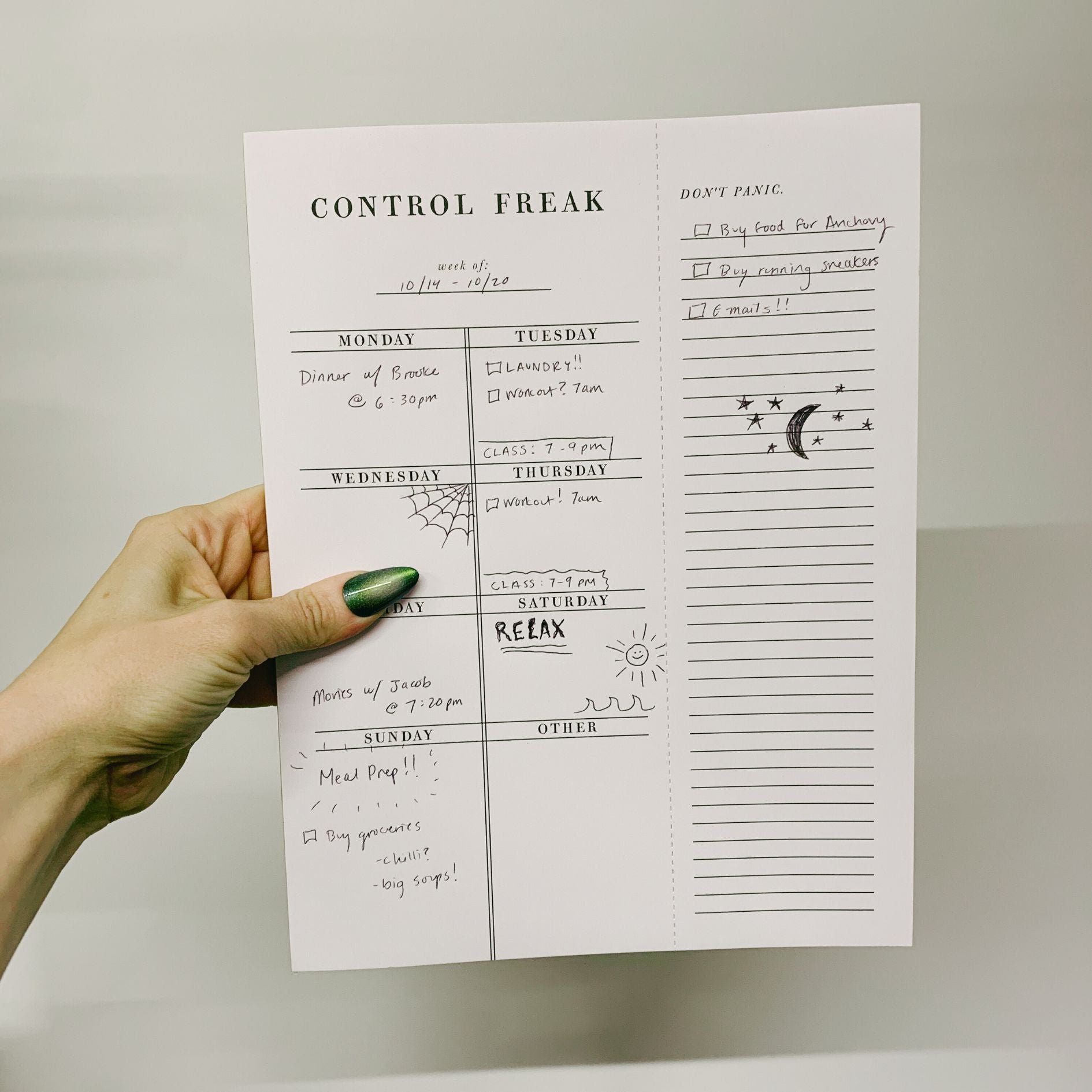Set of 4 Copy of Control Freak Weekly List Notepad | 8.5" x 11" Desk Planner by The Bullish Store
