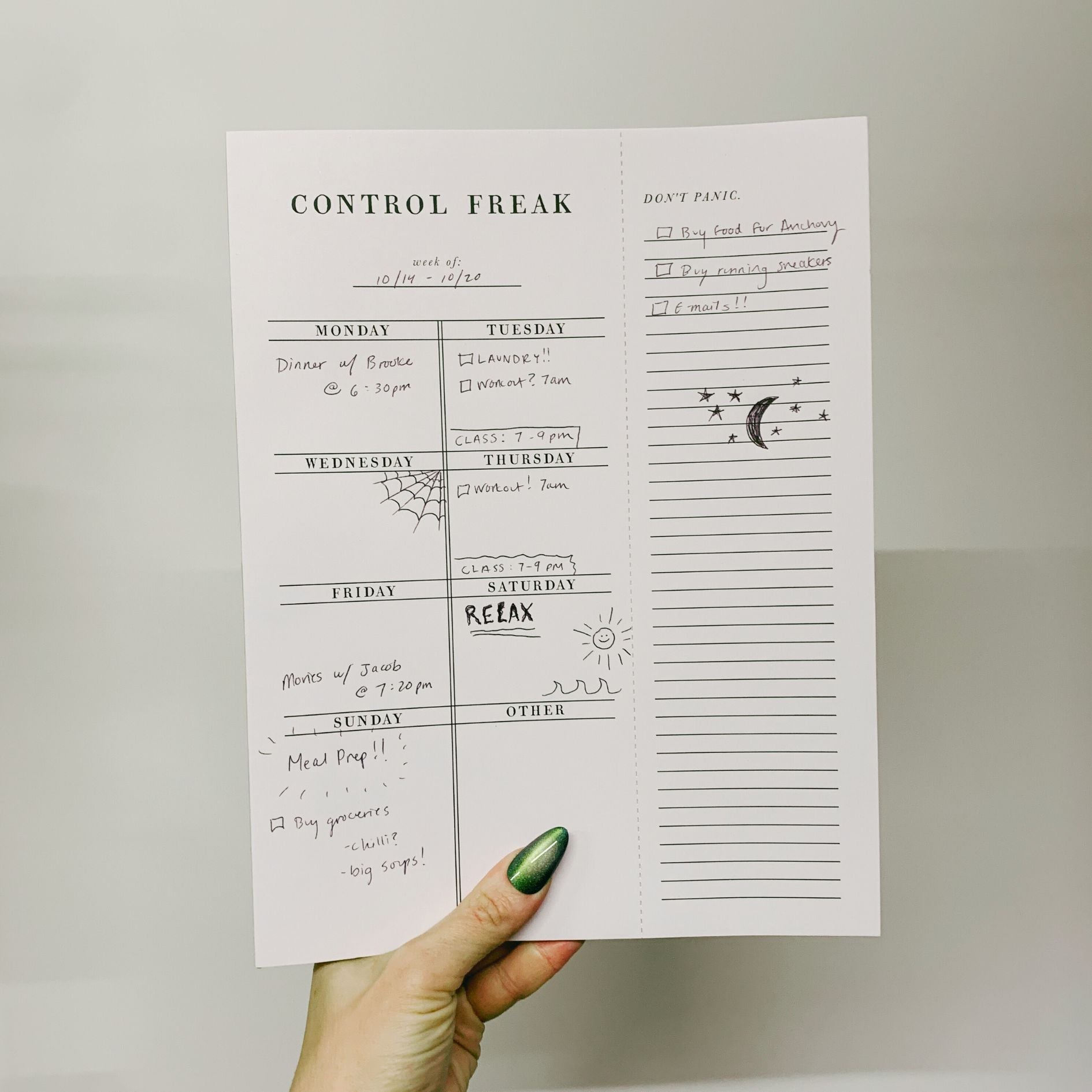 Set of 4 Copy of Control Freak Weekly List Notepad | 8.5" x 11" Desk Planner by The Bullish Store