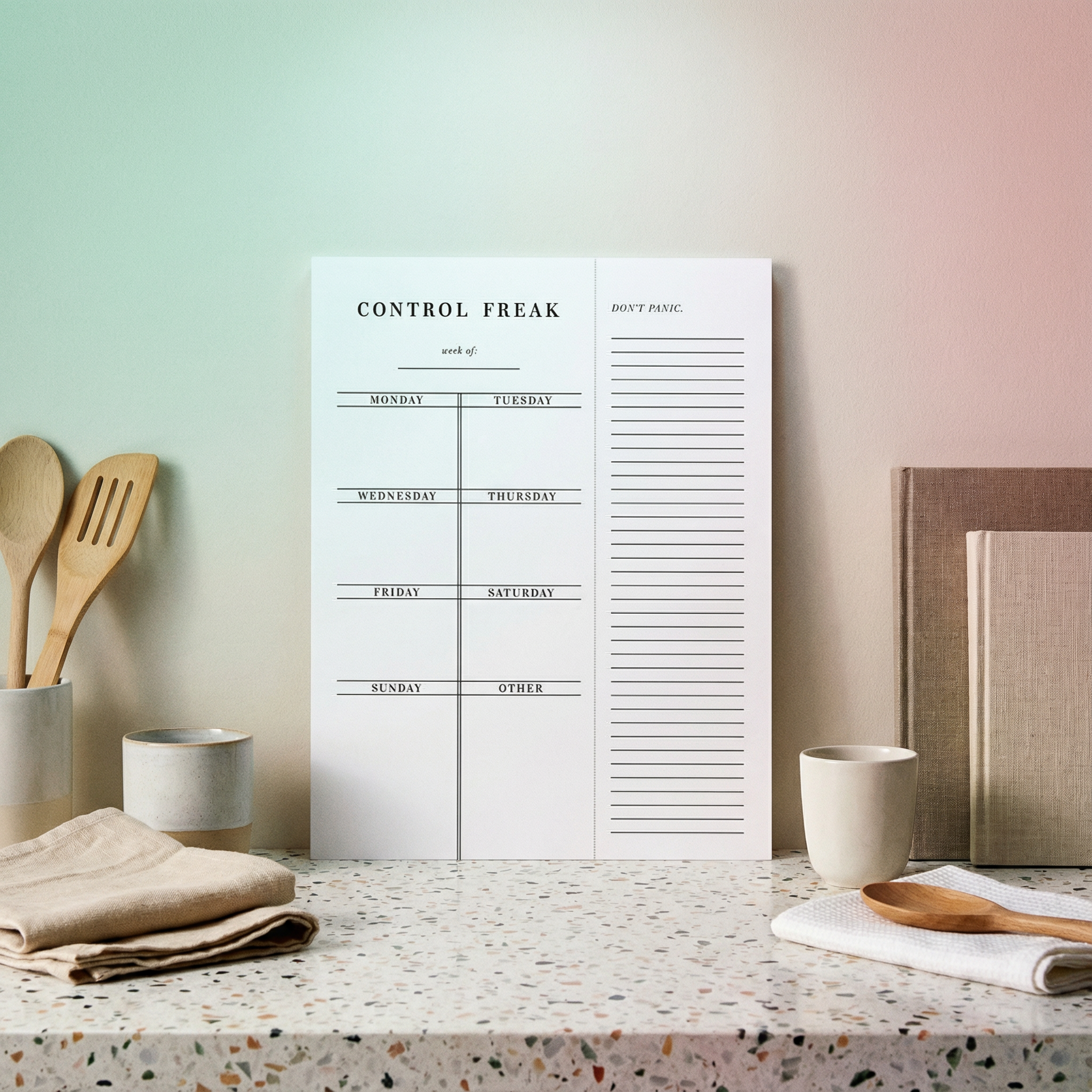 Set of 4 Copy of Control Freak Weekly List Notepad | 8.5" x 11" Desk Planner by The Bullish Store