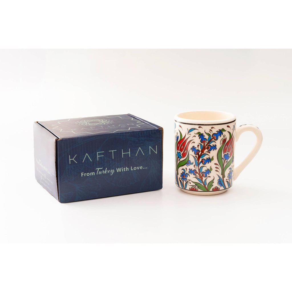 Set of 4 Handmade in Türkiye Ceramic Botanical Mugs - 9 Styles Available by The Bullish Store