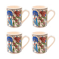 Set of 4 Handmade in Türkiye Ceramic Botanical Mugs - 9 Styles Available by The Bullish Store
