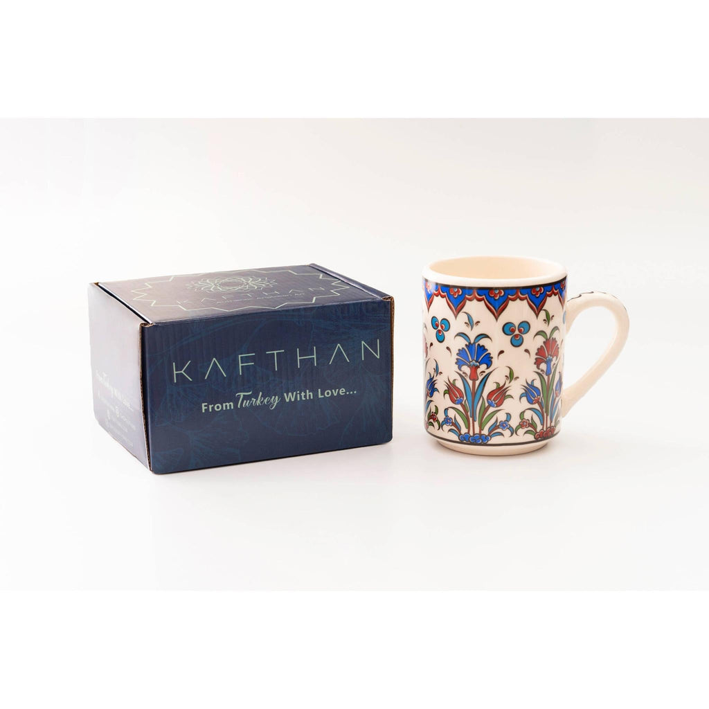 Set of 4 Handmade in Türkiye Ceramic Botanical Mugs - 9 Styles Available by The Bullish Store