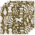 Set of 4 Olympus Block Print Napkins | Table Dinner Cloth Napkin | 18" x 18" by The Bullish Store