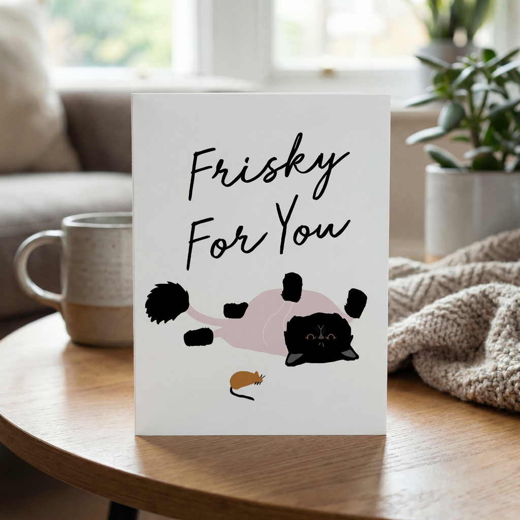 Shaved Kitty "Frisky For You" Greeting Card | Valentine's, Romance, Love by The Bullish Store