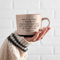 She Is Clothed In Leggings & Eats Without Fear Of The Future Mug | Stoneware Coffee Tea Mug | 15oz. by The Bullish Store