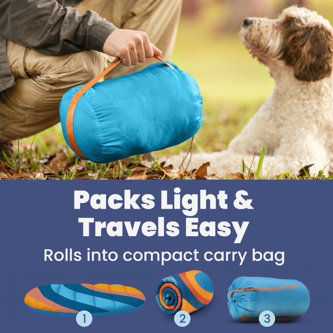 Travel Dog Bed - Foldable & Packable for Travel, Road Trip, Camping by Rubyloo