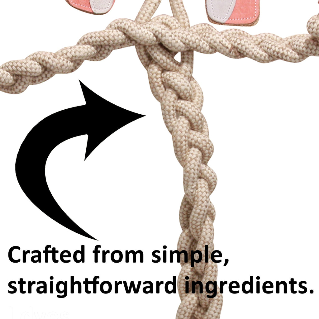 Bitsy Bunny Natural Rope Knottie® Dog Toy, Large (9mm rope diameter) by HuggleHounds