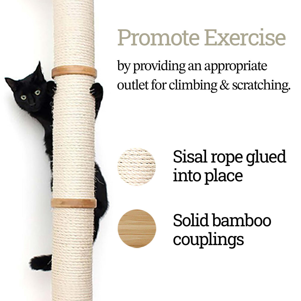 Wall Mounted Cat Climbing Pole - Sisal by Catastrophic Creations