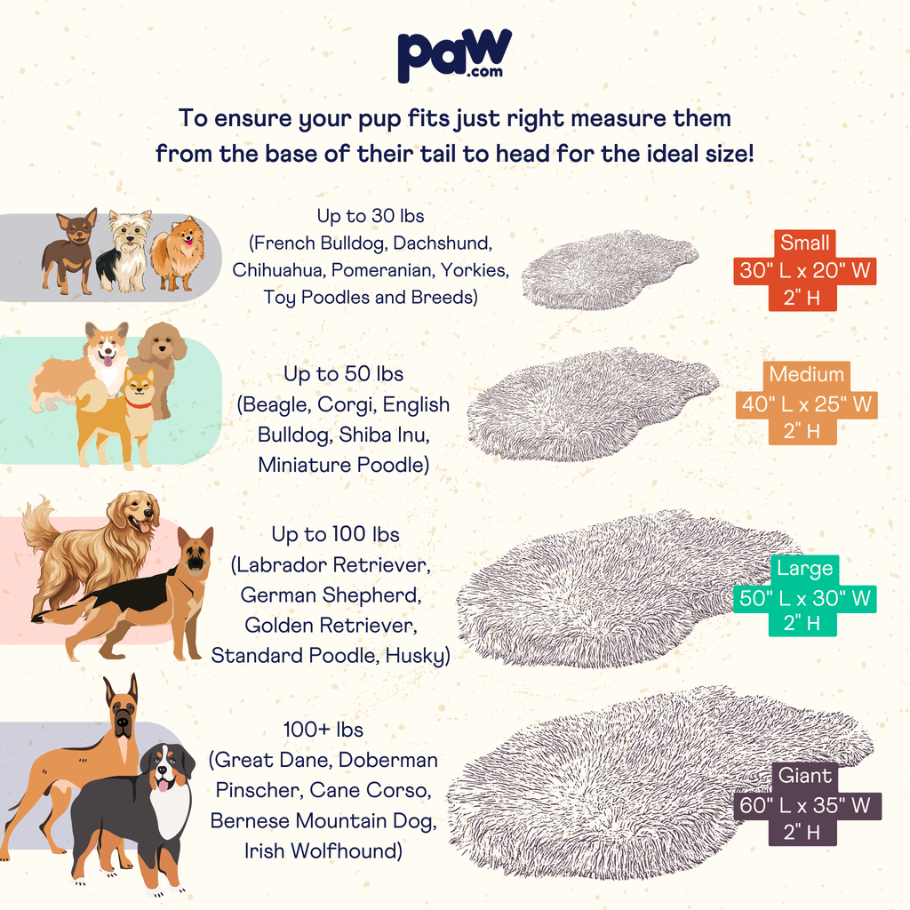 PupRug by Paw.com® Faux Fur Orthopedic Dog Bed - Curve Polar White by Paw.com