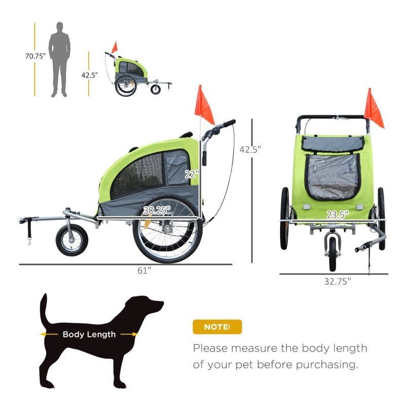 Pet Dog Bicycle Trailer Jogger with Suspension by Furr Baby Gifts