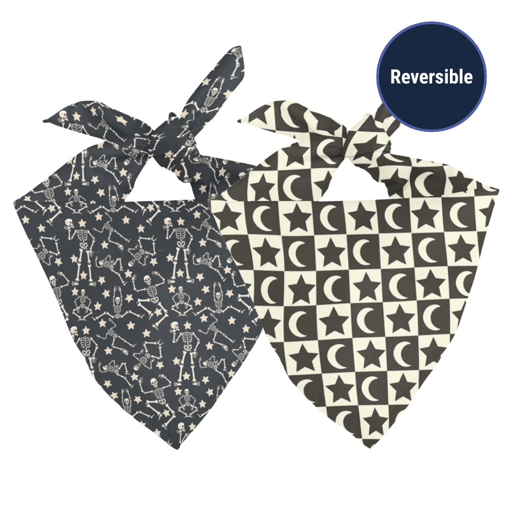 Skeleton Reversible Dog Bandana by Dog Bandana Co.