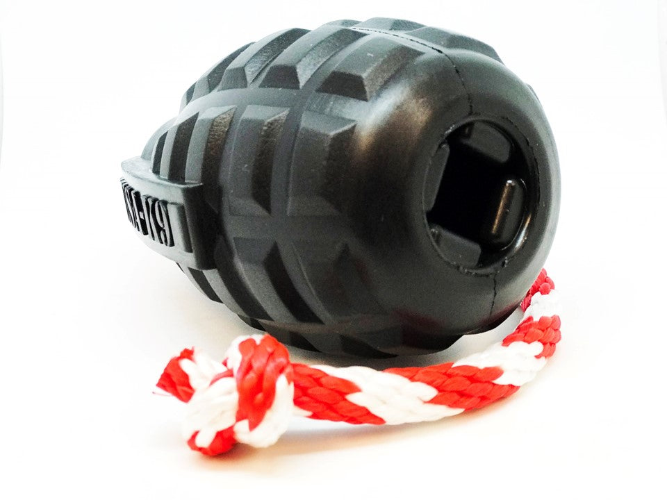 USA-K9 Magnum Grenade - Black Magnum Rubber Chew Toy for Extreme Chewers | USA Made by SodaPup/True Dogs, LLC