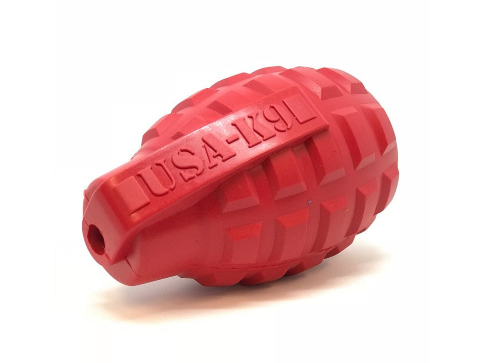 USA-K9 Grenade Shaped eDispenser Durable Dog Chew Toy & Treat Dispenser - Army Green by SodaPup/True Dogs, LLC