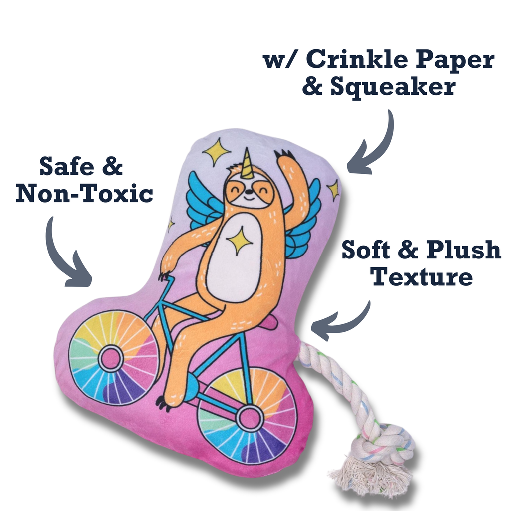 Slow Biker Plush Dog Toy – with Squeaker & Crinkle Paper for Fun Play by American Pet Supplies