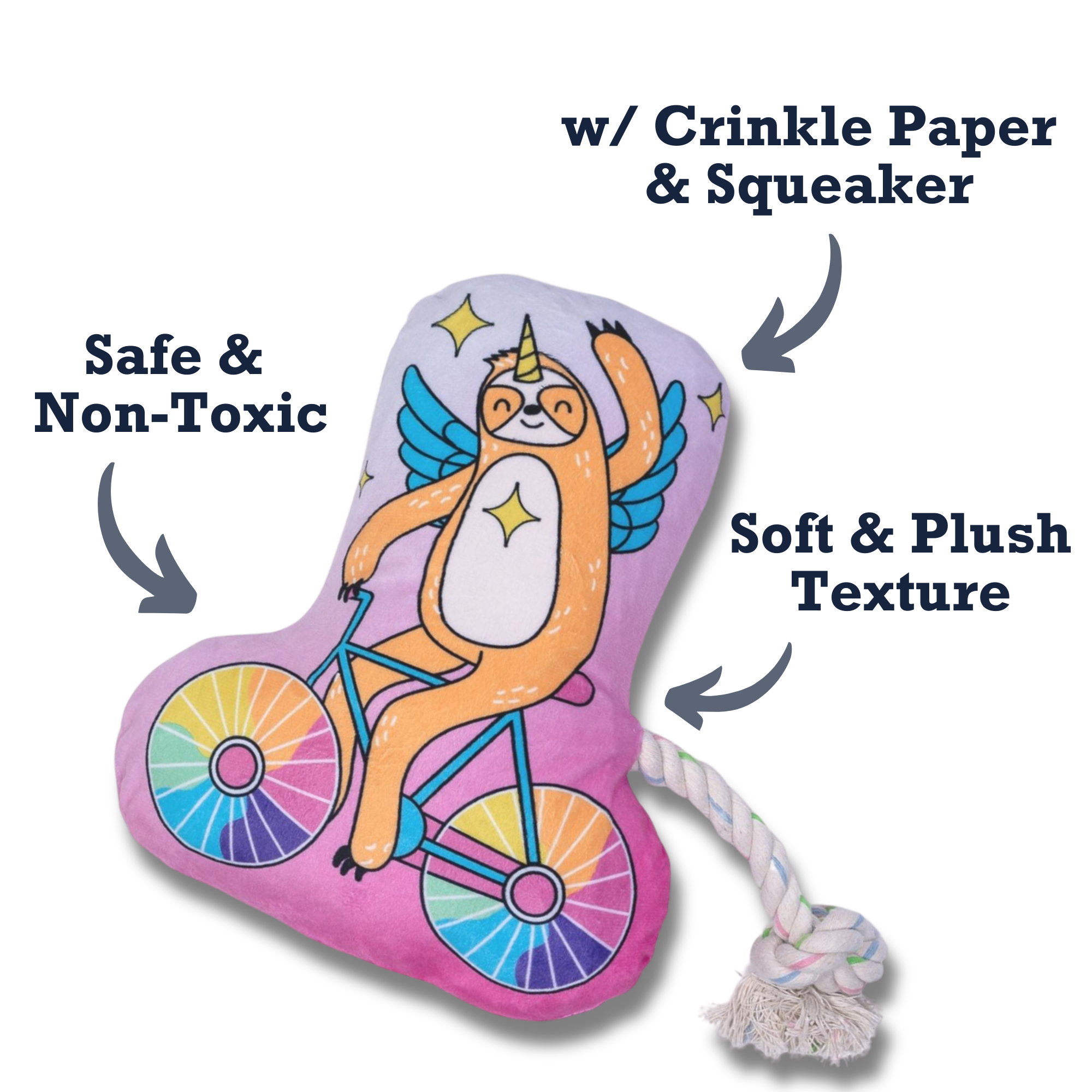 Slow Biker Plush Dog Toy – with Squeaker & Crinkle Paper for Fun Play by American Pet Supplies