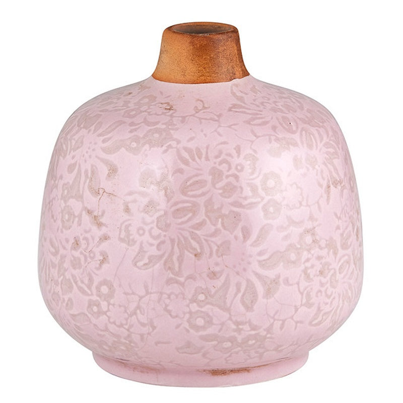 Small Ceramic Light Pink Bud Vase | Decorative Versatile Flower Pot | 4.52" x 4.92" by The Bullish Store