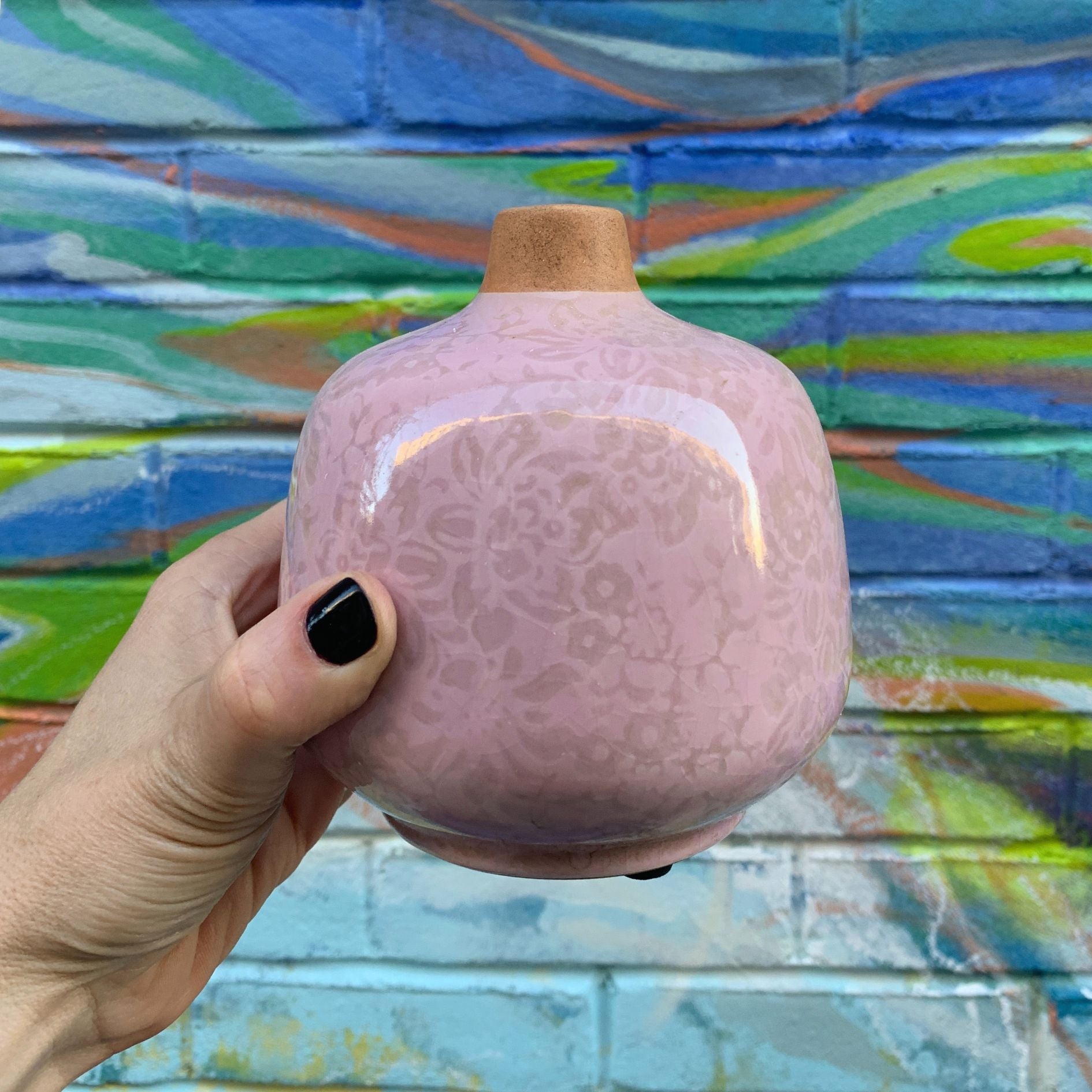 Small Ceramic Light Pink Bud Vase | Decorative Versatile Flower Pot | 4.52" x 4.92" by The Bullish Store