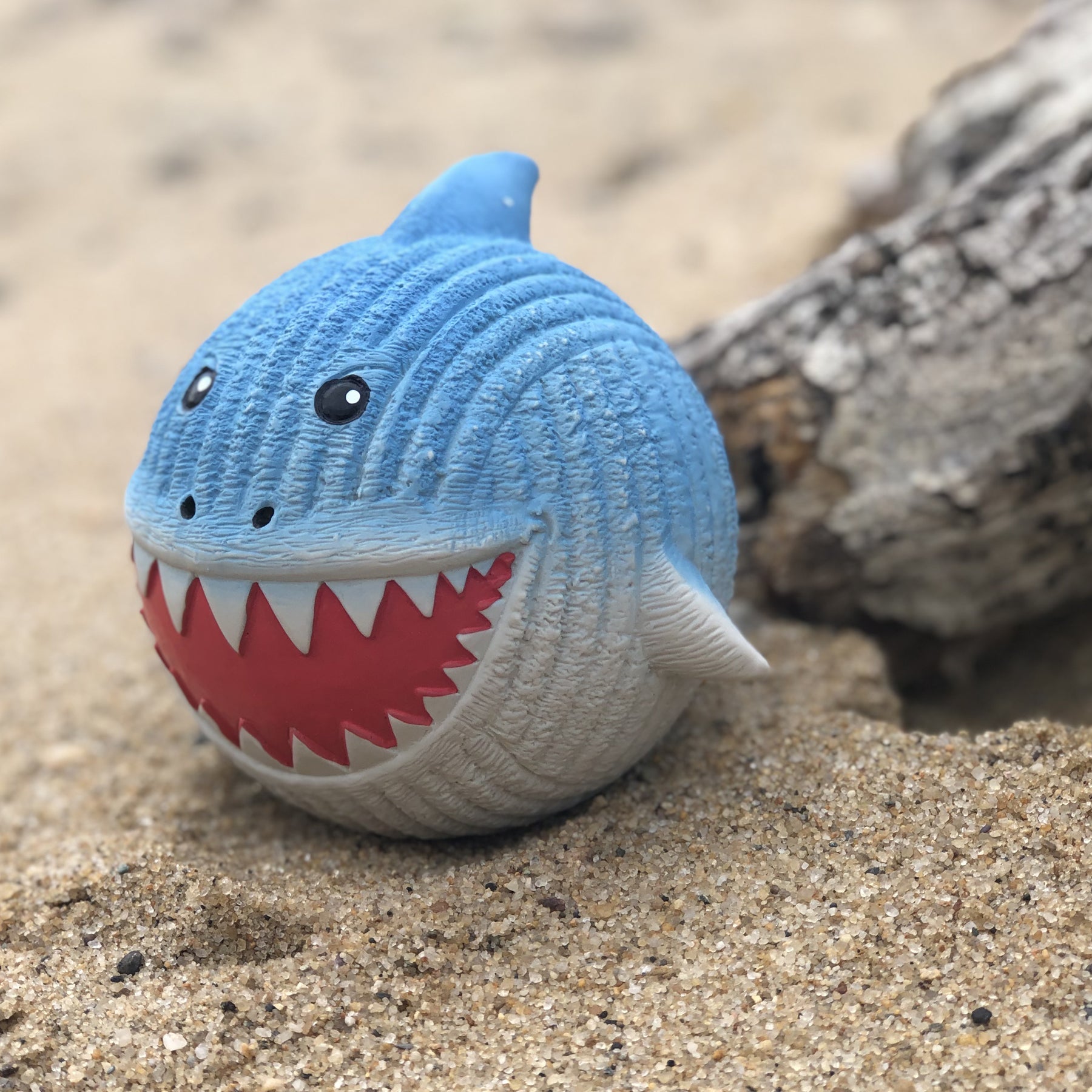 Finn the Shark Ruff-Tex® Latex Ball Dog Toy, Large by HuggleHounds