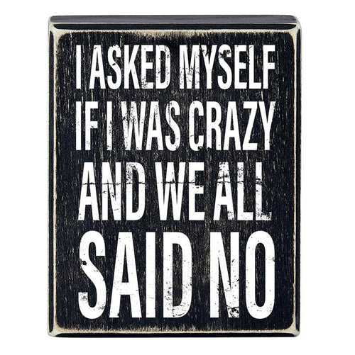 All Said No Box Sign | Wooden Box Wall Tabletop Decor | 4" x 5" by The Bullish Store