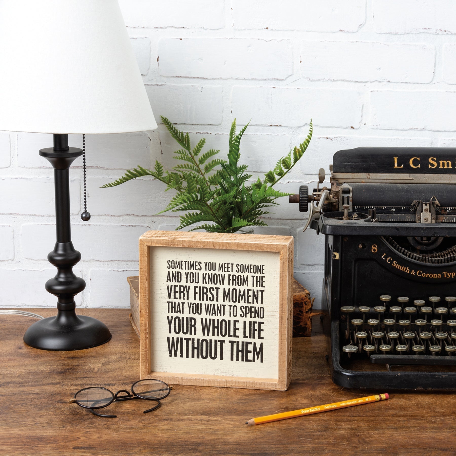 Whole Life Without Them Inset Box Sign | Snarky Square Wooden Decor | 7" x 7" by The Bullish Store